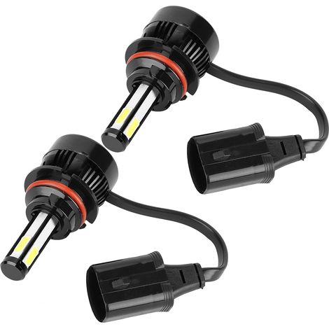 2 ampoules LED COB 9004 80W 6000K Blanc, 4 faces, projecteur avec ventilateur de refroidissement (1/5)