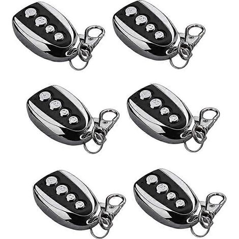 Lot de 6 télécommandes universelles 433,92 MHz pour portes de garage et portails, avec porte-clés duplicateur à 4 boutons et ouvre-porte de garage. (1/5)