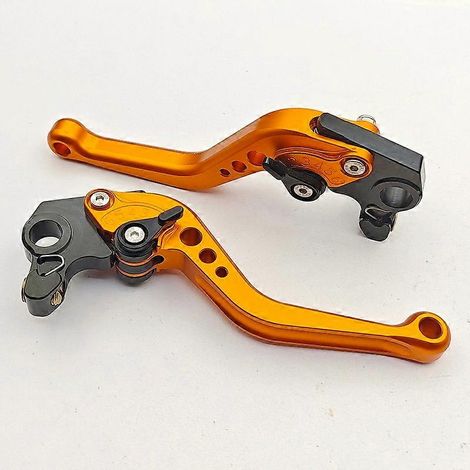 Convient aux motos Ducati Scrambler 1100, levier de frein/corneron en alliage d'aluminium librement modifiable (tige courte orange) (1/5)