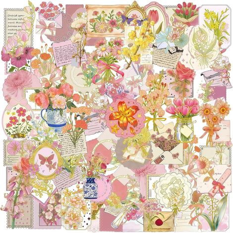 Stickers for Women, 50 Pcs Decorative Stickers, Cute Stickers, Waterproof Stickers, Stickers for Bullet Journal, Water Bottle, Furniture, Laptop, Tablet (1/5)
