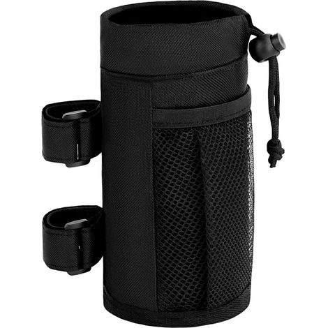 Universeller Fahrradflaschenhalter, 60 ml, isolierter Getränkehalter mit Netztasche und Handytasche, kompatibel mit Falträdern und Kinderwagen.