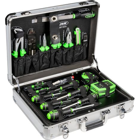 Boîte à outils en aluminium 108 pièces – Malette de rangement avec clés à douille 1/2" – Adaptée pour espaces confinés – JBM53444 (1/4)