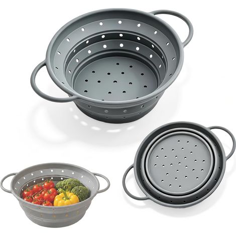 Passoire Pliable Silicone 28 cm, Sans BPA, Égoutter Pâtes (1/5)