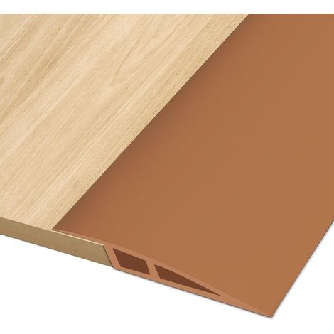 Selbstklebende Übergangsleiste – 1 Rolle – Braunes PVC – Ausgleichsprofil 5–10 mm – Bodenübergang im Innenbereich – 100 x 5 cm (1/5)