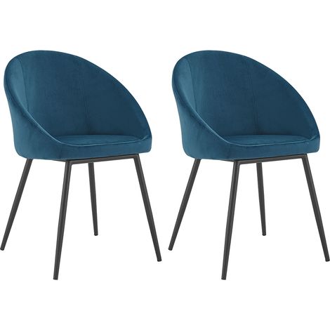 Set di 2 sedie vintage DIANE in velluto blu