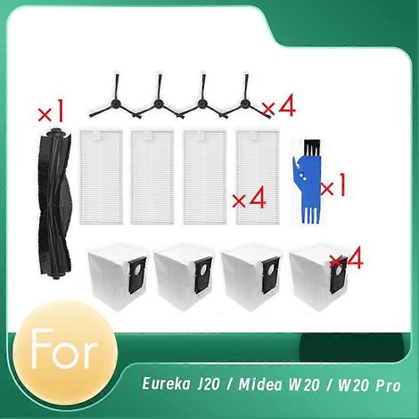 Filtre pour aspirateur brosse pour aspirateur Filtre de brosse pour aspirateur filtre de J20 / W20 Pro Self Emptying Robot Aspirateur Main Side Brosse HEPA Filtre Sac à poussière Accessoires (1/5)