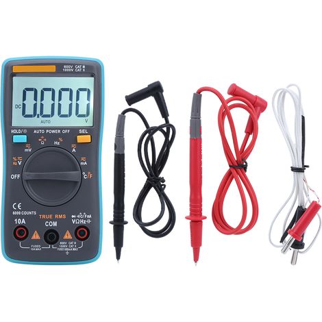 Multimètre numérique ZT102 6000 points, voltmètre AC/DC, testeur de diode, capacité et courant avec rétroéclairage (1/5)