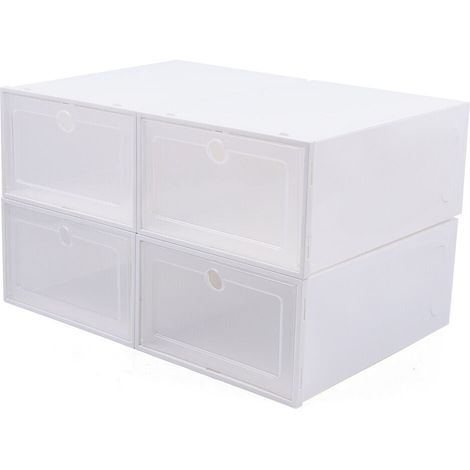 24 PCS Plastikschuhaufbewahrungsboxen stapelbarer Schrankorganisator Schuh Box Storage Organizer klar (1/5)