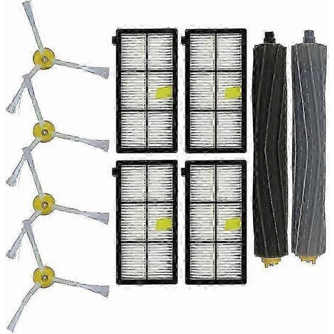 Zubehörset für Saugroboter, kompatibel mit den Roomba-Modellen 800, 866, 876 und 900: 6 Bürsten, 4 Filter, 2 Seitenbürsten und ein Wartungsset. (1/4)