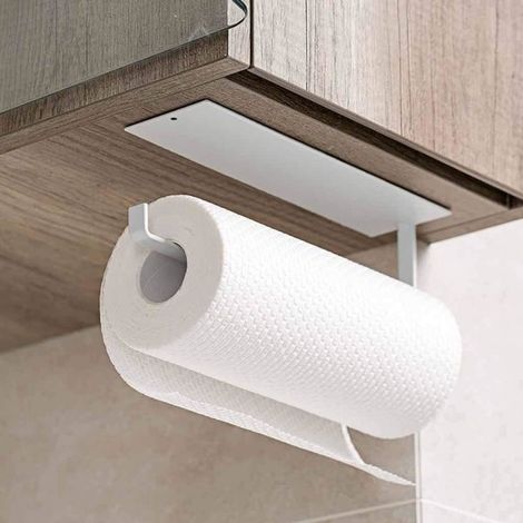 Soporte para toallas de papel de cocina de montaje en pared, no requiere perforación. (1/5)