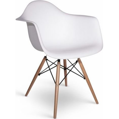 ORION91oficial® - Sillón HADAR, Blanco, Patas Madera Haya, Asiento Polipropileno 67x57,5x82,5 cm, Comedor - Oficina - Salón - Teletrabajo - Cocina - spaziOrion91 - Unidad (1/5)