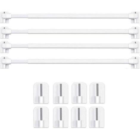 Barres de VitrExtensible Tringle Rideau Sans Percpour Fenetre Pvc pour de Tringle à Rideau Adhésive (4PCS-40-60CM) (1/4)