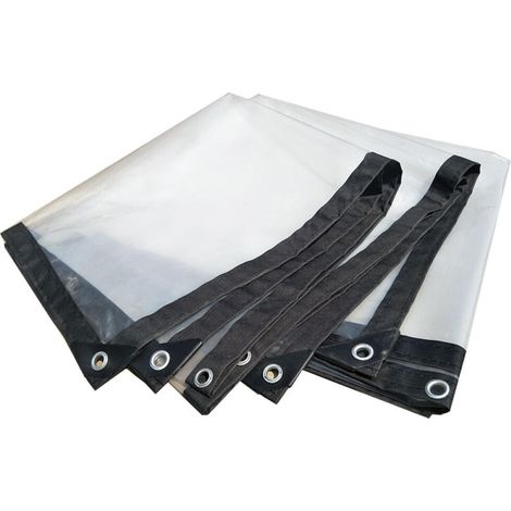 Bâche transparente avec œillets – bâche imperméable – 2 m x 3 m – pour camping, balcon, jardin, plantes, serre, cabane (1/3)