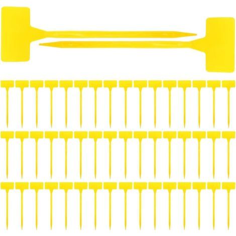 50 Pièces étiquettes plante,etiquette jardin exterieur,grand étiquettes plastique potager,étiquettes de Culture réutilisables-Jaune(309CM) (1/5)