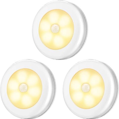 Lampe à détecteur de mouvement, veilleuse LED à capteur (lot de 3, blanc chaud) (1/5)