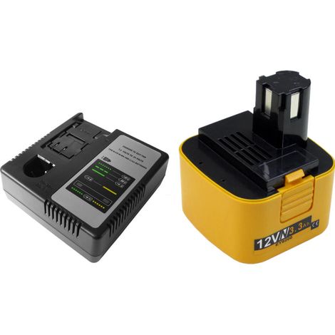 2in1 Angebot im Set: Akku Schnellladegerät + Hochleistungs Li-Ion 12V 3300mAh Akku für Panasonic EY6409X EY6470NQ EY6506NQ EY6506NQKW EY6507NQ EY6601BC EY6803GQW EY6902NQKW EY9230B EY6903GQKW31