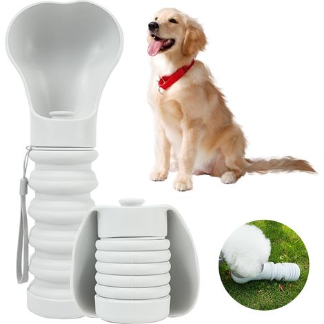 Hundewasserflasche, tragbarer Hundewasserbecher, auslaufsicherer Welpenwasserspender, sicher, ungiftig, BPA-frei, für Reisen, Camping, Wandern (1/5)