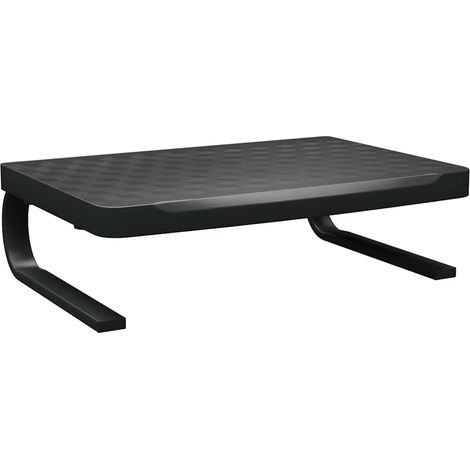 Support de Moniteur Rehausseur d'Écran Bureau en Métal et HIPS Noir 37 x 28 x 11,5 cm (1/5)