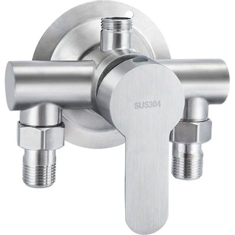 Robinet de douche mural en acier inoxydable 304 – 3 ports 1/2 pouce – Résistant à la corrosion – Installation rapide (1/5)
