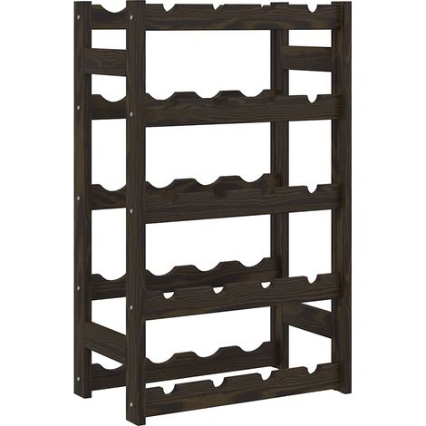 Wine Rack for 20 Bottles Black Solid Wood Pine vidaXL