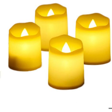 Bougie Chauffe-Plat LED - 3,7 x 4,5 cm - Lumière Blanc Chaud - Pile Bouton - Sans Flamme - Lot de 24 (1/5)