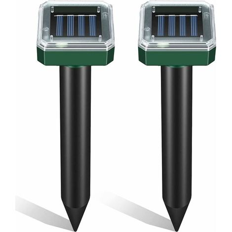 Solar Mole Repellent 2 PCS, Solar Mole Repeller Ultrasonic Pest Deterrent, IP65 Waterproof Animal Repellent, Rodent Repellent Pest Control Gopher, Vole & Snake for Outdoor Lawn Garden Yards (1/5)
