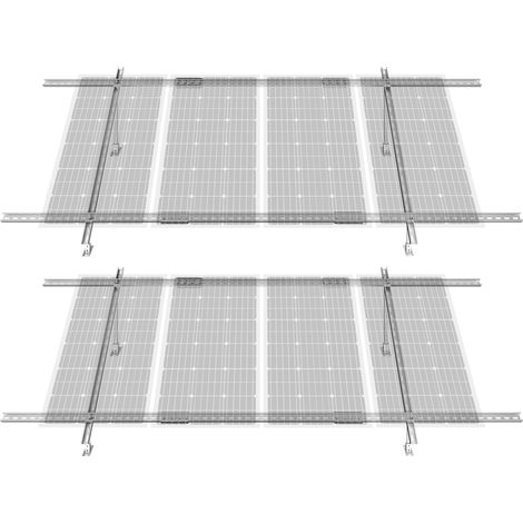 VEVOR Staffe di Montaggio per Pannelli Solari in Acciaio al Carbonio, 2 Set, Staffe per Pannelli Solari Multi-Pezzo Regolabili da 30° a 60° per 4-8 Pannelli Solari, per Montaggio a Terra per Fattorie (1/5)