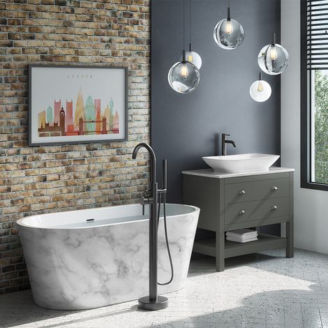 Luxury Freestanding Bathtub 1800x820 - White Marble (1/3)