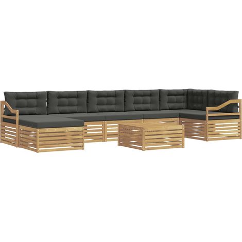 Outdoor Sofa Set 8 pcs White and Anthracite Polyester vidaXL (1/5)