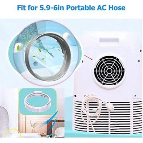 Interface de Tuyau de Conduit D'échappement de Climatiseur Adaptateur, 150mm/5.9in Interface de Rond D'interface Connecteur de Tuyau de Fenêtre D'échappement Portable AC Coupleur de Climatiseur (1/4)