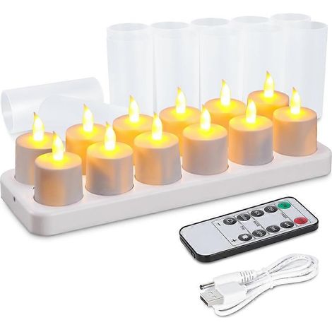 Nachfüllbare Teelichter mit Fernbedienung und Timer, romantische Dekoration für Partys zu Hause, Restaurants, Hochzeiten und Weihnachten (1/5)