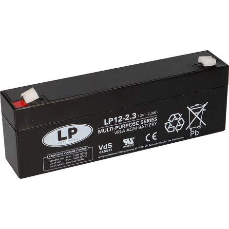Landport Bleiakku 12V 2,3Ah AGM Batterie NSA LP12-2,3 T1 VdS
