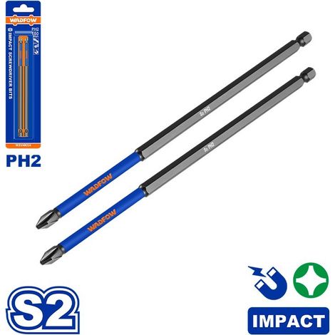 Juego de 2 puntas de impacto PH2 de 150 mm WADFOW (1/3)