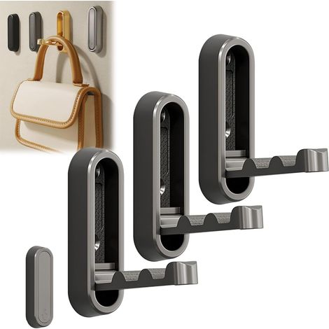 3 Pièces Patère Murale Crochets Rétractables, Aluminium Crochet Muraux Pliables, Crochets pour Manteaux Invisibles pour Suspendre Manteaux écharpes, Sacs à Main et Autres pour Cuisine, Salle (1/5)