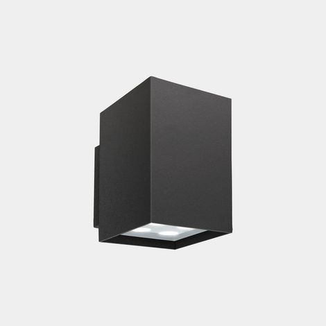 LEDS C4 Afrodita Applique murale extérieure LED gris urbain 21,6 W 2700 K IP55, éclairage vers le haut et vers le bas, interrupteur marche/arrêt