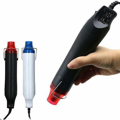 Handheld Hot Air Gun, Mini Heat Gun, Mini Hot Air Gun, Portable Heat Gun for DIY Shrink Wrapping, Plastic, Fabric, etc. Mini 300W Multi Function Electrical Heat Tool (British Standard Black) (1/5)