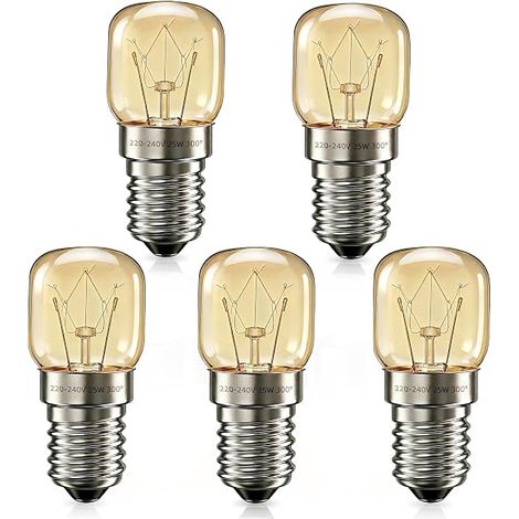 E14 Oven Bulb, Dimmable, 300 Degree Resistant, Warm White 2700K, T22 E14 Small Edison Screw Oven Bulb for Oven, Microwave, Salt Lamp (1/2)
