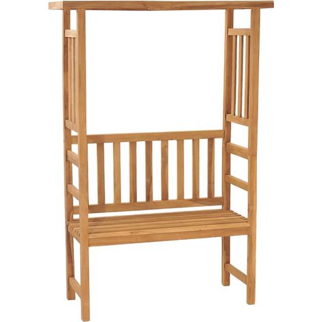 Banc de jardin Banquette de Jardin - Mobilier de jardin avec pergola 115 cm Bois de teck solide BV120911 - BonneVie (1/5)
