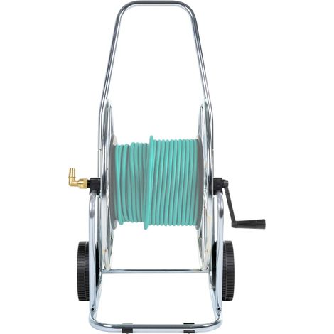 Chariot d'enrouleur pour tuyau de 80 m 3/4" acier CFW55574 (1/5)