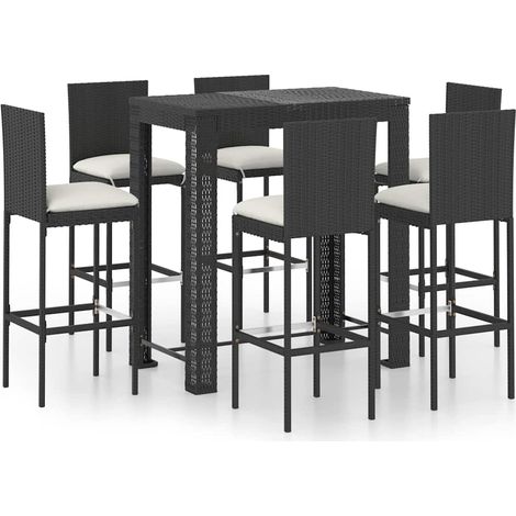 Maison Exclusive - Set muebles bar jardín 7 piezas y cojines ratá