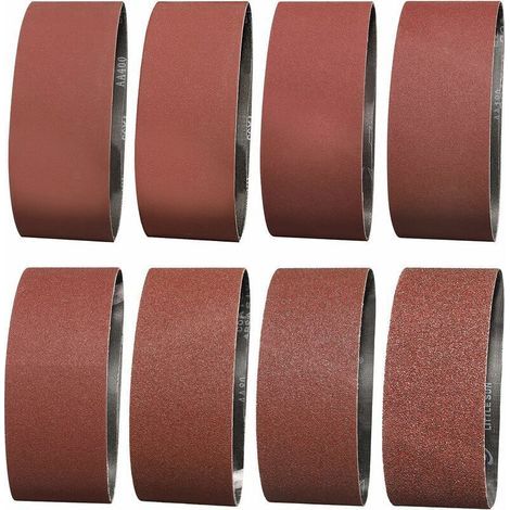 Bande abrasive 100x610 mm - Assortiment 14 pièces grains 40 à 320 pour ponceuse à bande bois et métal (1/5)