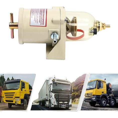 Filtro del carburante diesel con separatore d'acqua, portata 60 GPH, struttura in lega di alluminio, protegge il motore (1/5)