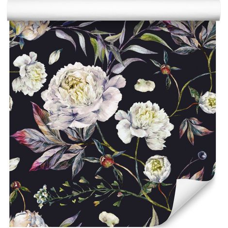Papier peint vintage à motifs de pivoines 50x1000 cm (1/5)