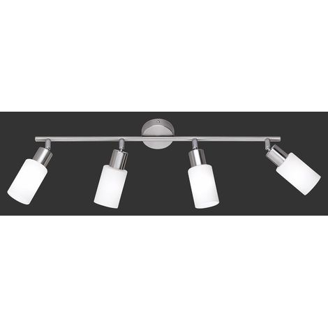 Plafón Níquel 4 Focos Foco Orientable Pantalla Cristal Mars Trio Lighting (1/2)