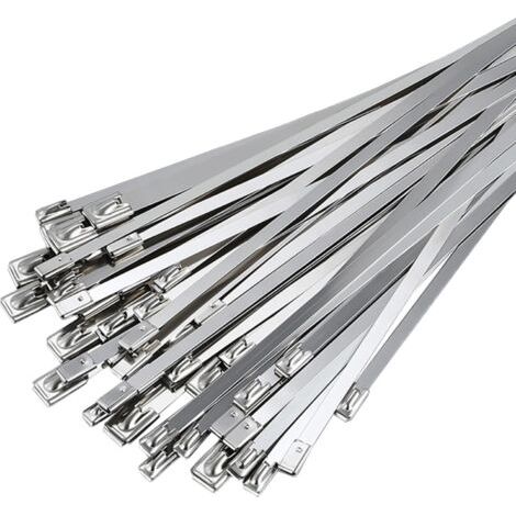 LaBlanc - 50 fascette stringicavo in acciaio inox, 300 mm x 4,6 mm, fascette stringicavo in acciaio inox per avvolgimenti di scarico, cavi in fascio, manutenzione di recinzioni e tende da sole.