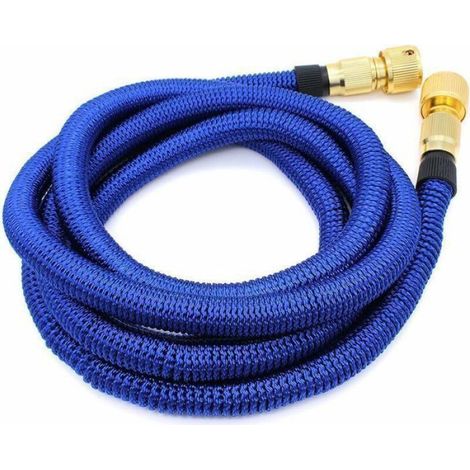 Tuyau d'arrosage rétractable - - Raccords métalliques - Longueur extensible 2,5 à 7,5 m (1/4)