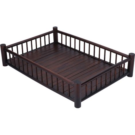 Plateau à thé rectangulaire en bambou Kung Fu, soucoupe, accessoires, récipient de conservation pour café et aliments, décoration chinoise, marron foncé (1/5)