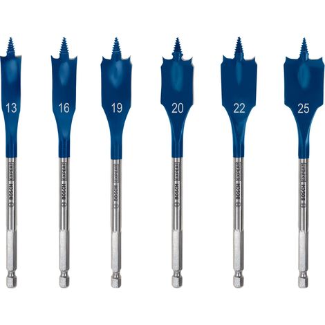 Bosch Expert SelfCut Speed Flachfräsbohrer-Set 13/16/19/20/22/25 mm 6tlg. - 2608900333