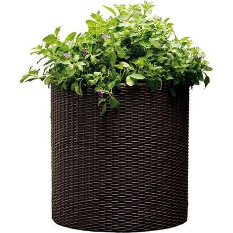 Vaso da giardino tondo marrone 36 x 37,3 cm