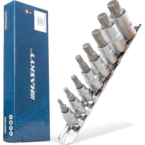 XZN Socket Set M4 M5 M6 M8 M10 M12 M14 M16 1/2 3/8 1/4 Chrome Molybdenum Steel Multi-Tooth Socket Set (1/5)